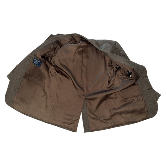 Vintage Burberry’s Men’s Wool Sport Coat Jacket 40R–42R Brown Houndstooth Check - Picture 6 of 15